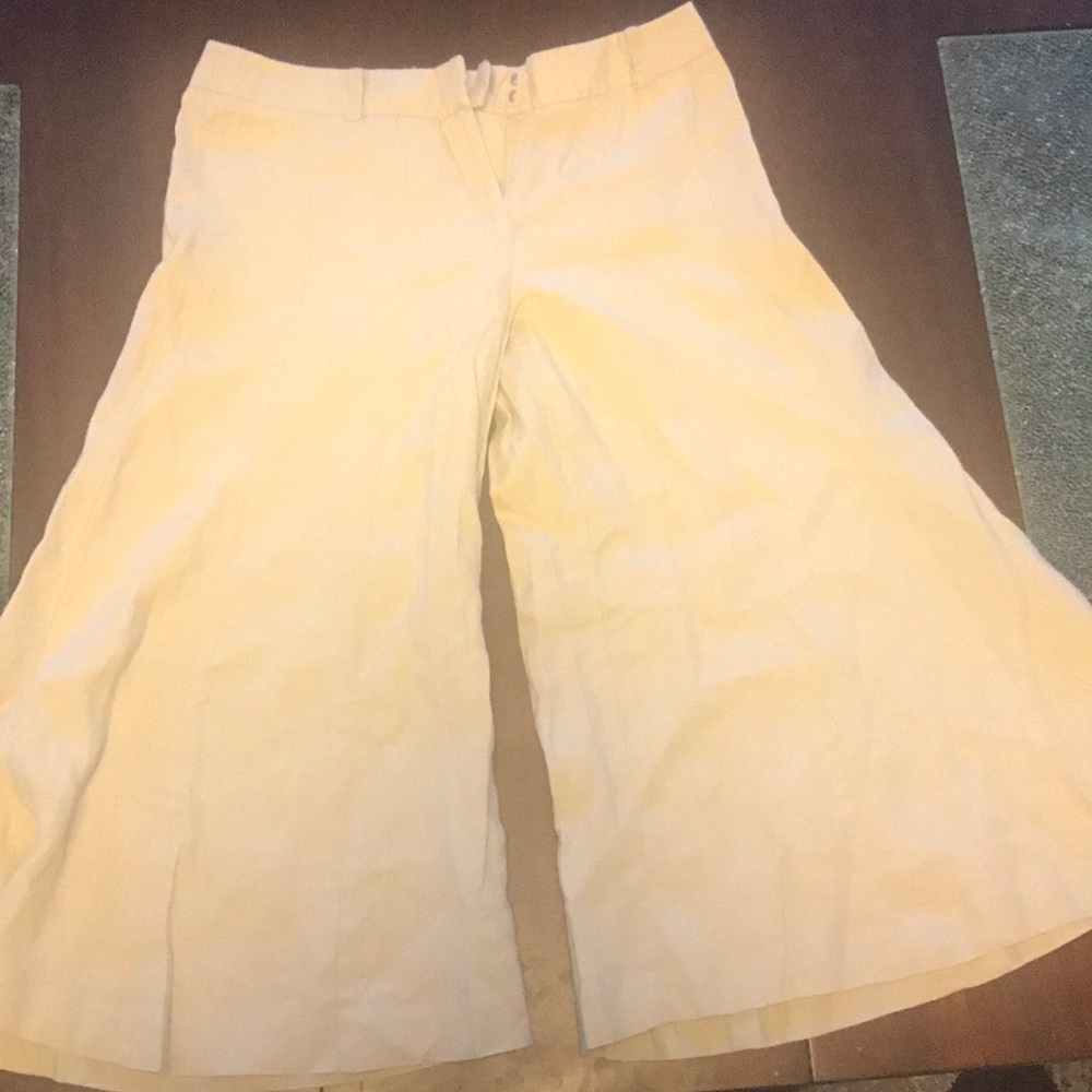 London Jean Linen Cream Chino Gaucho size 2